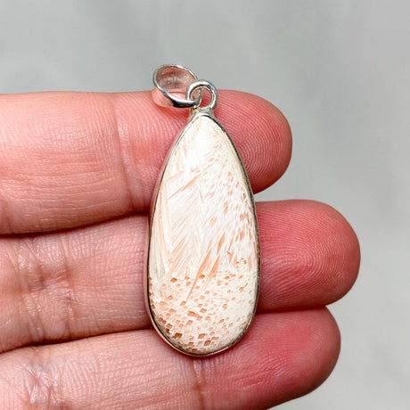 Peach Scolecite Teardrop Pendant KPGJ4520 - Nature's Magick