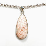 Peach Scolecite Teardrop Pendant KPGJ4520 - Nature's Magick