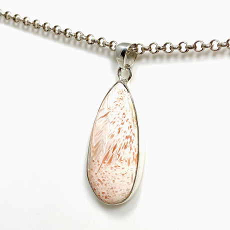 Peach Scolecite Teardrop Pendant KPGJ4520 - Nature's Magick