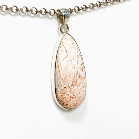 Peach Scolecite Teardrop Pendant KPGJ4520 - Nature's Magick