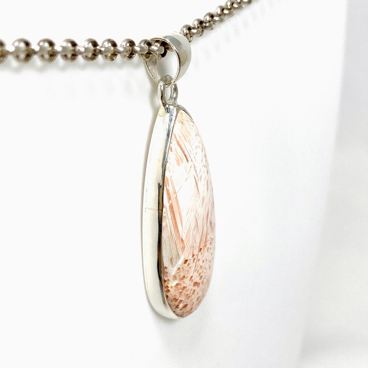 Peach Scolecite Teardrop Pendant KPGJ4520 - Nature's Magick