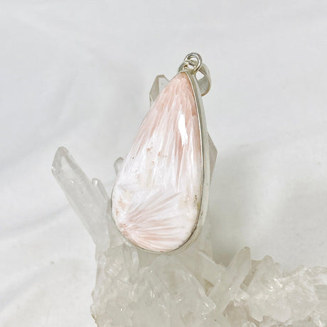 Peach Scolecite Teardrop Pendant KPGJ4521 - Nature's Magick