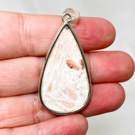 Peach Scolecite Teardrop Pendant KPGJ4521 - Nature's Magick