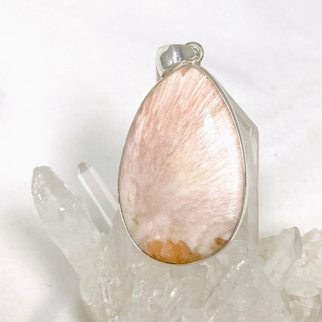 Peach Scolecite Teardrop Pendant KPGJ4522 - Nature's Magick