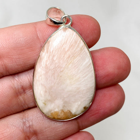 Peach Scolecite Teardrop Pendant KPGJ4522 - Nature's Magick