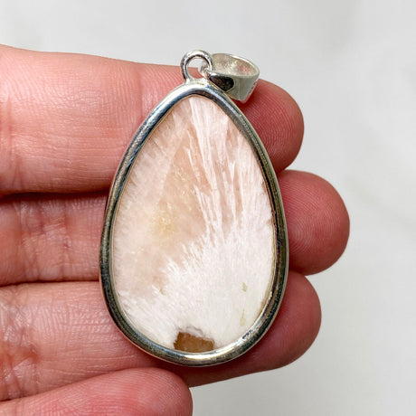 Peach Scolecite Teardrop Pendant KPGJ4522 - Nature's Magick