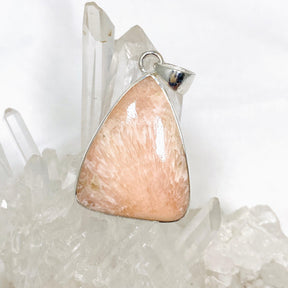 Peach Scolecite Triangle Pendant KPGJ4524 - Nature's Magick