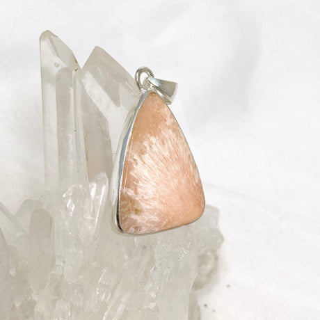 Peach Scolecite Triangle Pendant KPGJ4524 - Nature's Magick