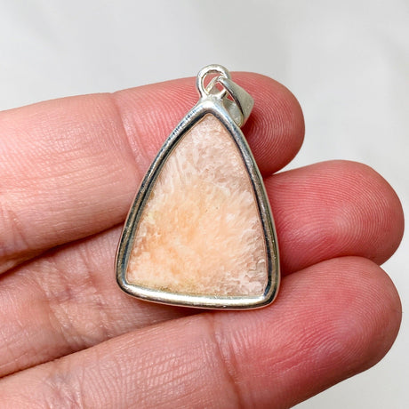 Peach Scolecite Triangle Pendant KPGJ4524 - Nature's Magick