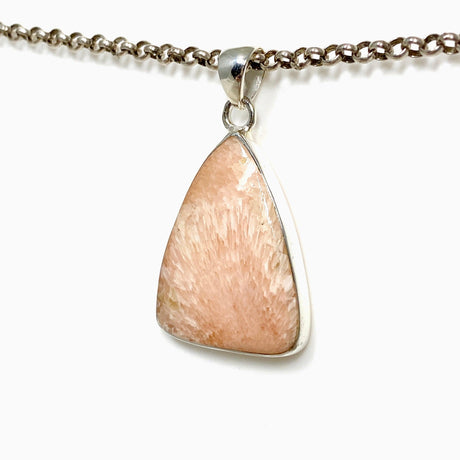 Peach Scolecite Triangle Pendant KPGJ4524 - Nature's Magick