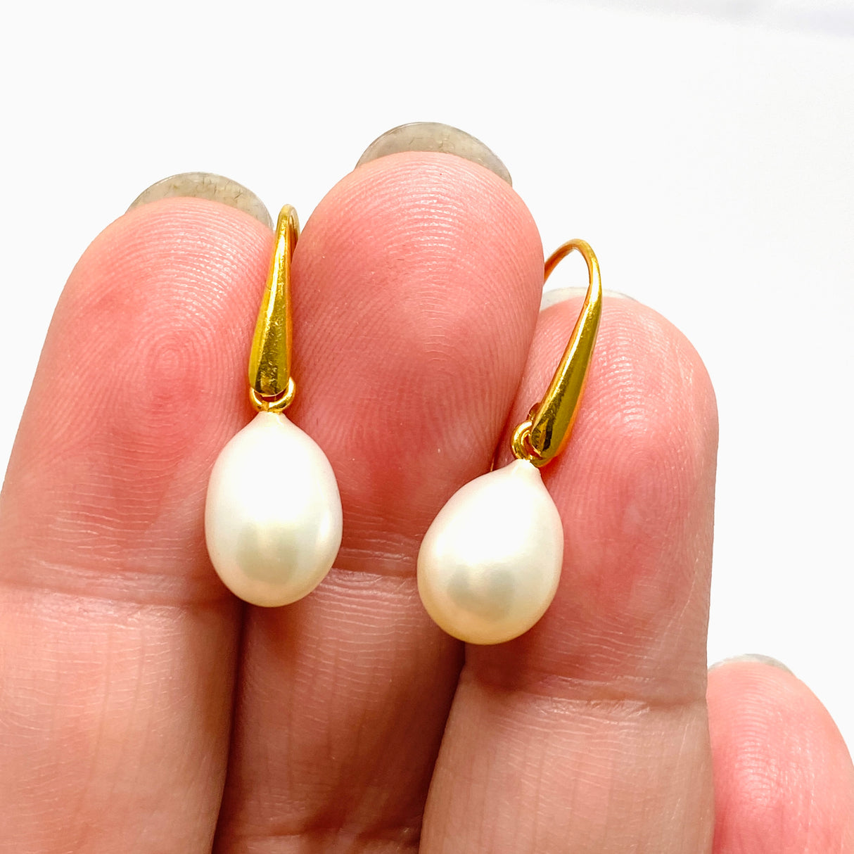 Pearl 1 micron Gold Plated Drop Earrings PEGJ375