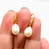 Pearl 1 micron Gold Plated Drop Earrings PEGJ375