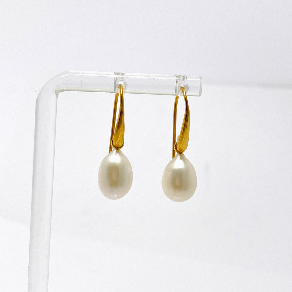 Pearl 1 micron Gold Plated Drop Earrings PEGJ375