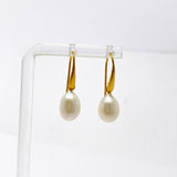 Pearl 1 micron Gold Plated Drop Earrings PEGJ375