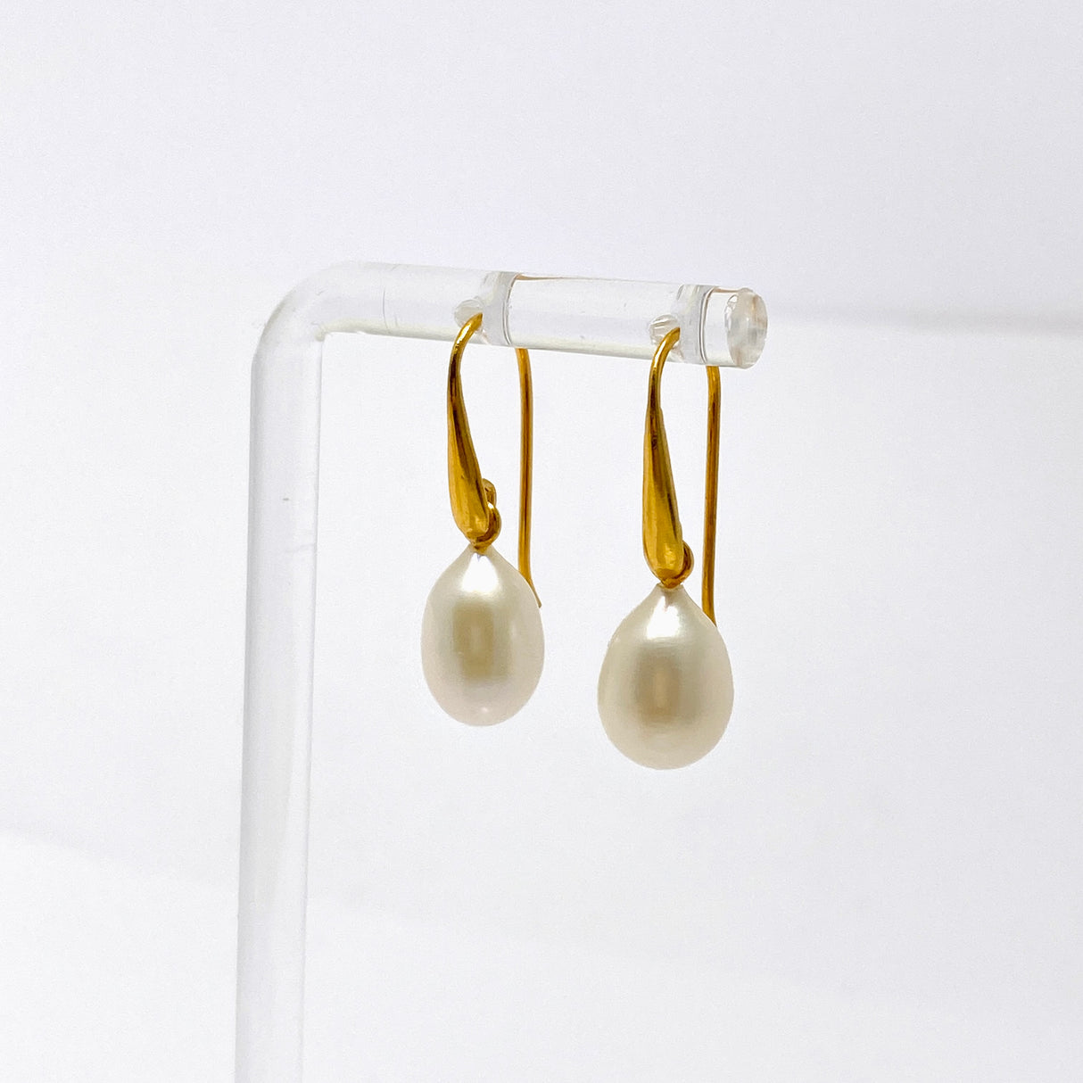 Pearl 1 micron Gold Plated Drop Earrings PEGJ375