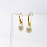 Pearl 1 micron Gold Plated Drop Earrings PEGJ375