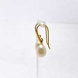Pearl 1 micron Gold Plated Drop Earrings PEGJ375