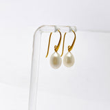 Pearl 1 micron Gold Plated Drop Earrings PEGJ375