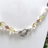 Pearl, Amethyst, Lemon Quartz and Tourmaline Necklace HNGJ-01