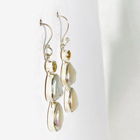 Pearl and Citrine faceted earrings E2530-CT - Nature's Magick