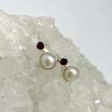 Pearl and Garnet studs S259-GAR