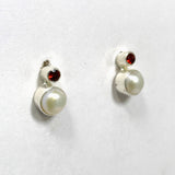 Pearl and Garnet studs S259-GAR