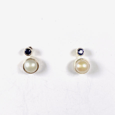 Pearl and Iolite studs S259-IO - Nature's Magick