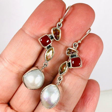 Pearl multi drop earrings E2529 - Nature's Magick