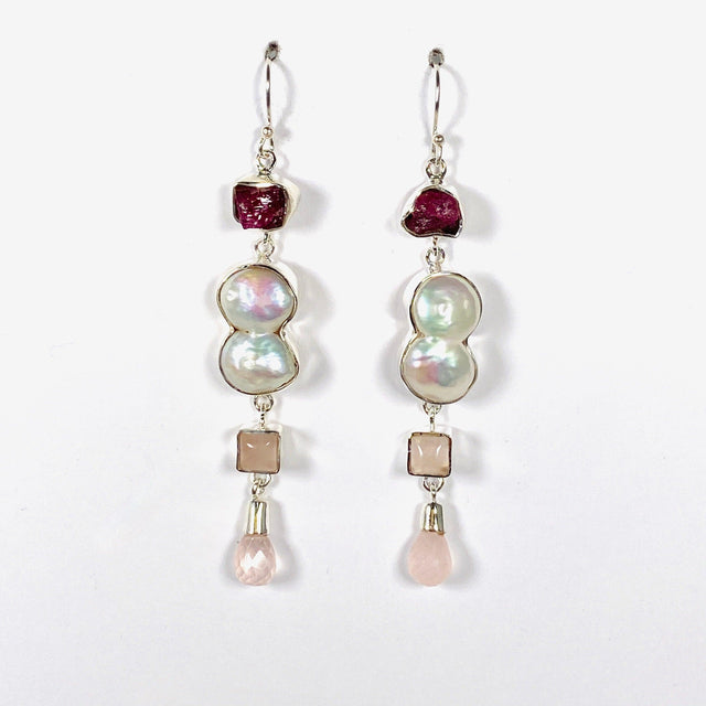 Pearl multi drop earrings KEGJ1371 - Nature's Magick