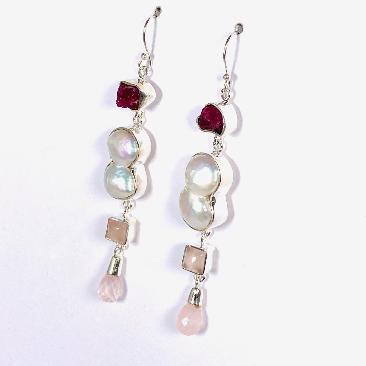 Pearl multi drop earrings KEGJ1371 - Nature's Magick