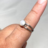 Pearl Oval Decorative Split Band Ring R3861 - Nature's Magick