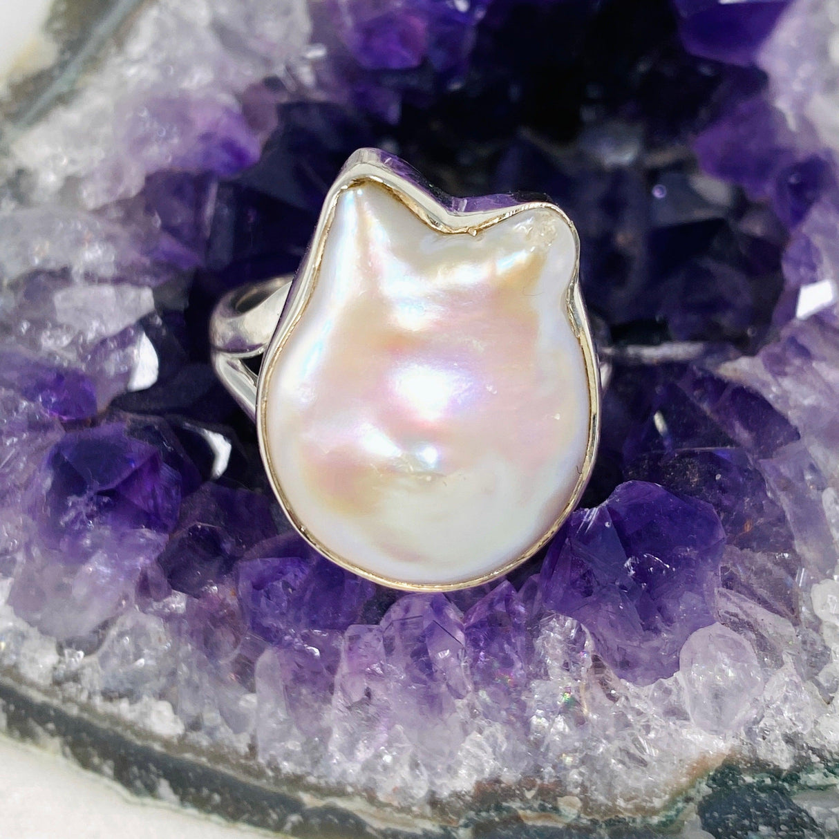 Pearl ring s.9 KRGJ2932 - Nature's Magick