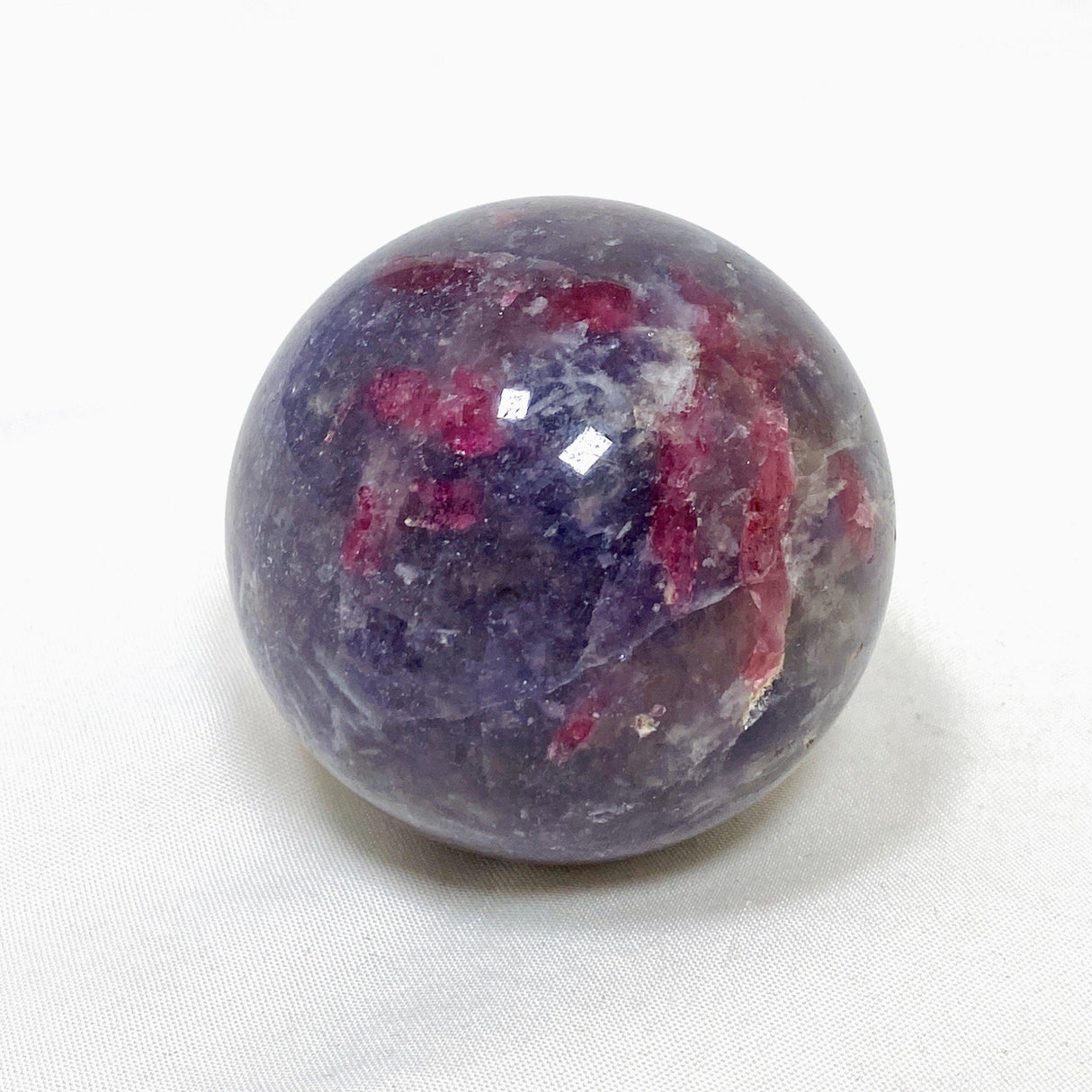 Pegmatite (Pink Tourmaline, Lepidolite, Smokey Quartz) Sphere PTLS-02 - Nature's Magick