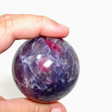 Pegmatite (Pink Tourmaline, Lepidolite, Smokey Quartz) Sphere PTLS-03 - Nature's Magick