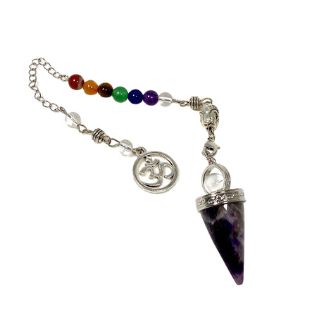 Pendulum- Gemstone drop with chakra beads PD7 - Nature's Magick