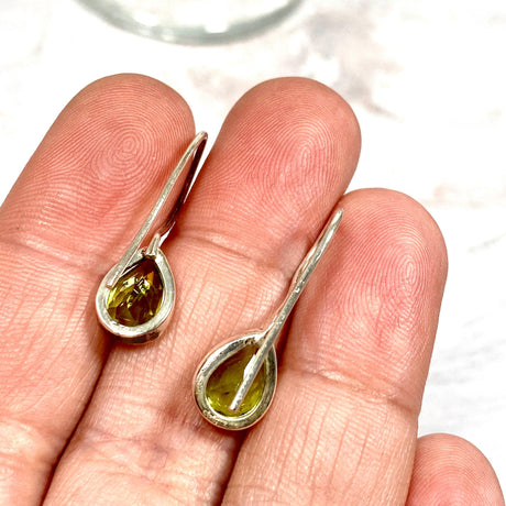 Peridot faceted teardrop earrings KEGJ894 - Nature's Magick