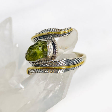 Peridot - Leaf Setting Raw Rings R4224 - Nature's Magick