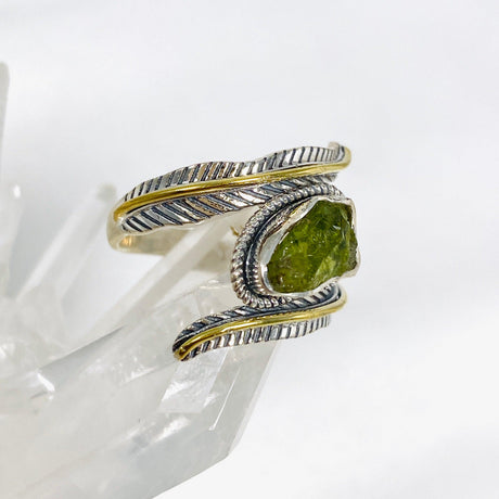 Peridot - Leaf Setting Raw Rings R4224 - Nature's Magick