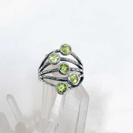 Peridot Multi-stone Faceted Gemstone Ring R3875 - Nature's Magick