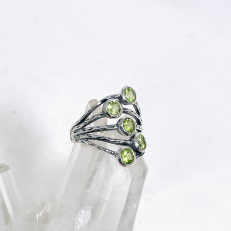 Peridot Multi-stone Faceted Gemstone Ring R3875 - Nature's Magick