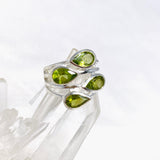 Peridot Multi-stone Faceted Teardrop Ring R3815 - Nature's Magick