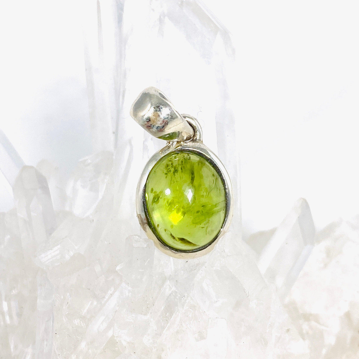 Peridot oval cabochon petite pendant PPGJ488 - Nature's Magick