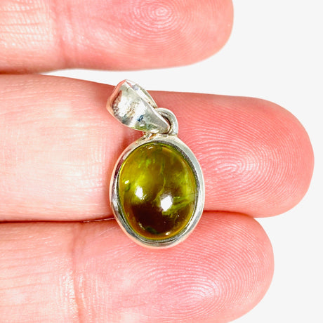 Peridot oval cabochon petite pendant PPGJ488 - Nature's Magick