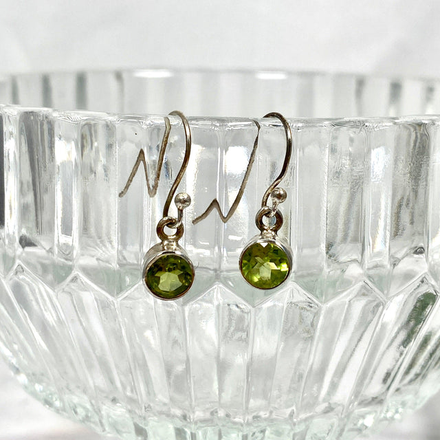 Peridot petite circular faceted earrings R2363-PDC - Nature's Magick