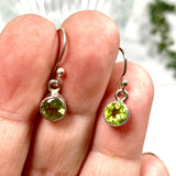 Peridot petite circular faceted earrings R2363-PDC - Nature's Magick