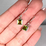 Peridot petite square faceted earrings R2363-PDS - Nature's Magick