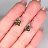 Peridot petite square faceted earrings R2363-PDS - Nature's Magick