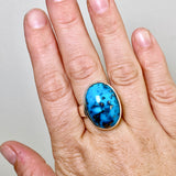 Persian Turquoise with Pyrite (Iran) Oval Cabochon Ring Size 10 PRGJ870