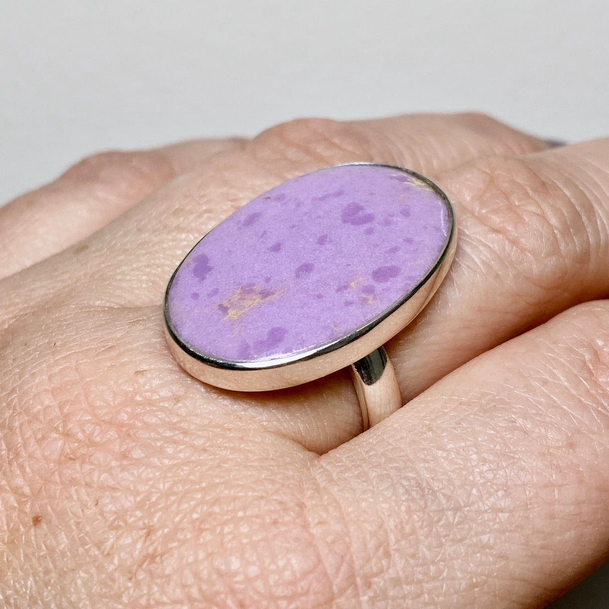 Phosphosiderite Oval Cabochon Ring Adjustable Size R5000PPD-ADJ