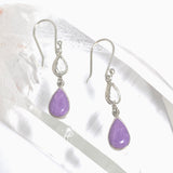 Phosphosiderite Teardrop Cabochon with Clear Quartz Accent Stone Earrings BTE-03